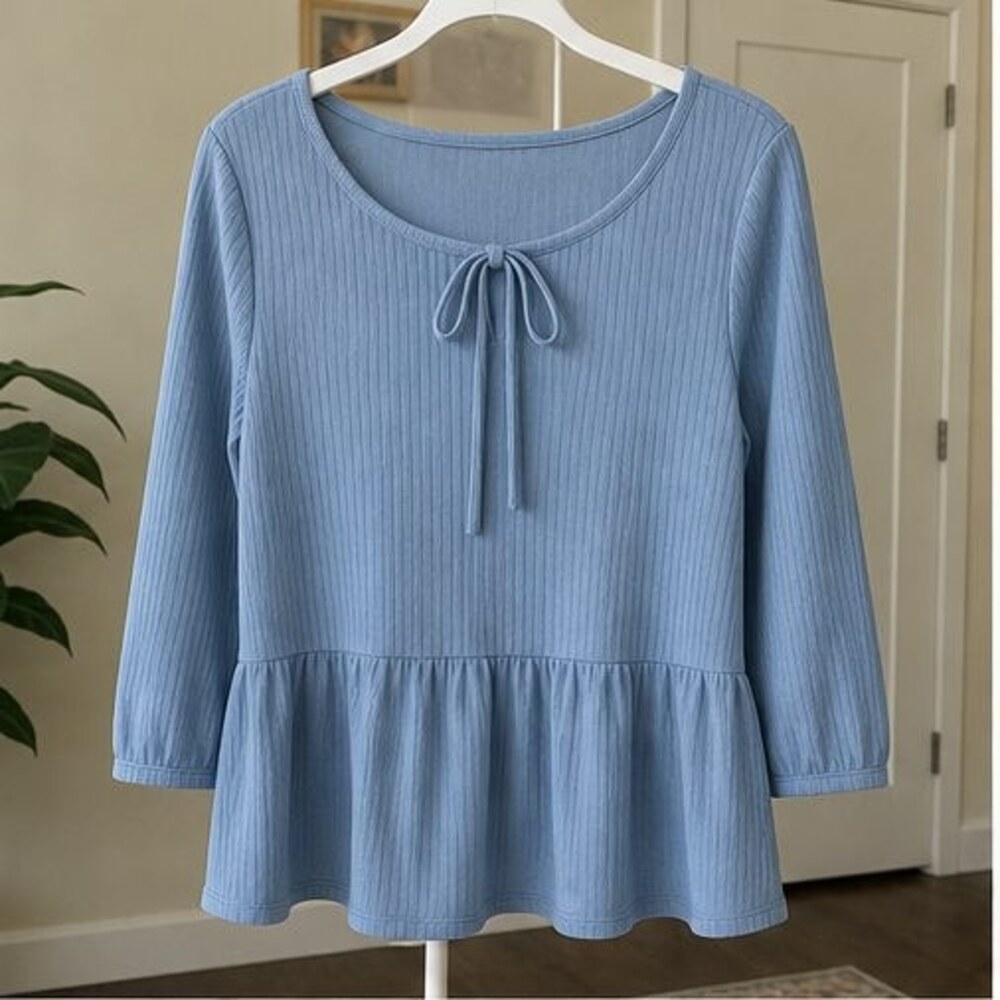 Blue Peplum Top